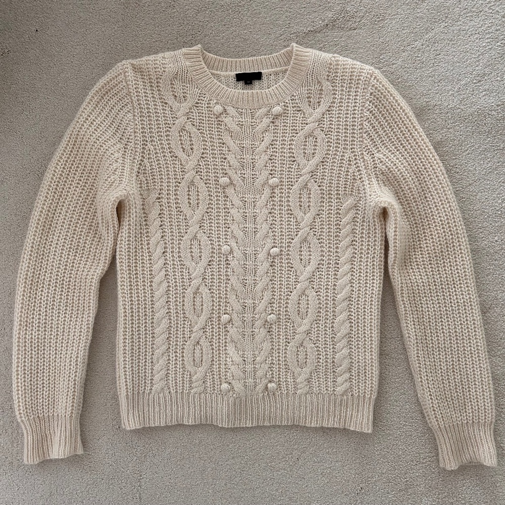 JCrew Collection M cashmere mohair cabled sweater